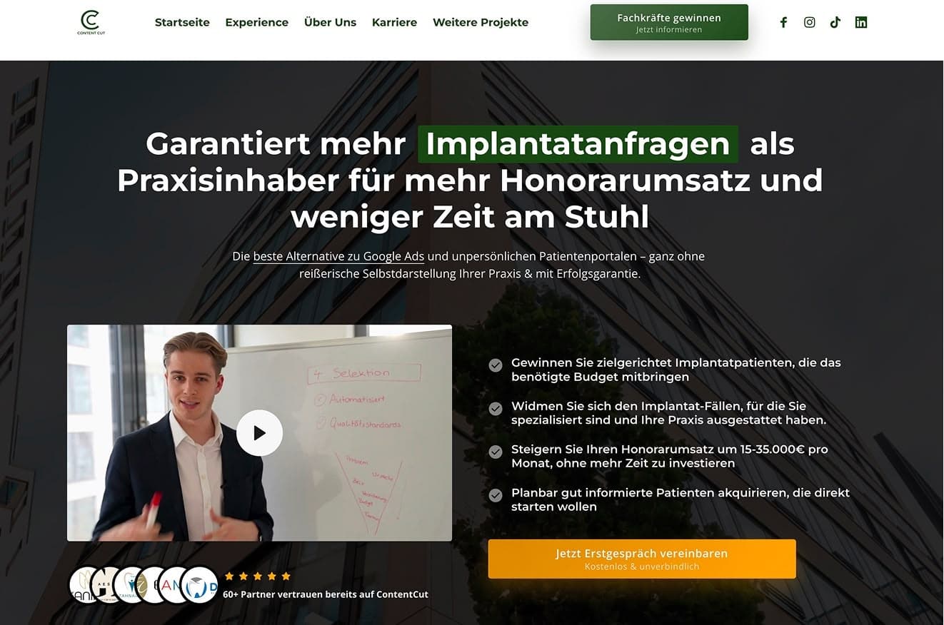 Die alte ContentCut-Webseite