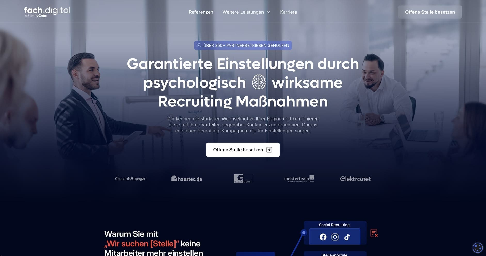 Startseite der neuen fach.digital-Webseite
