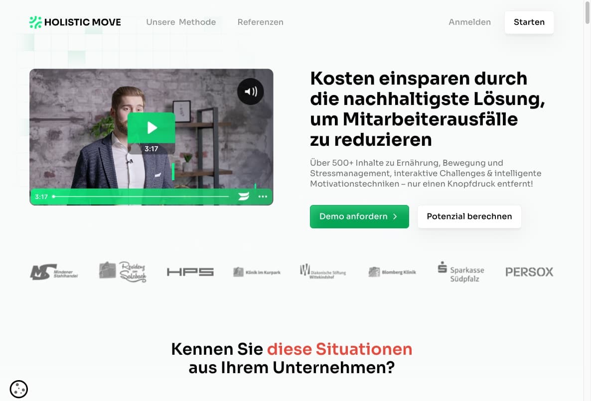 Startseite der Holistic-Move-Webseite