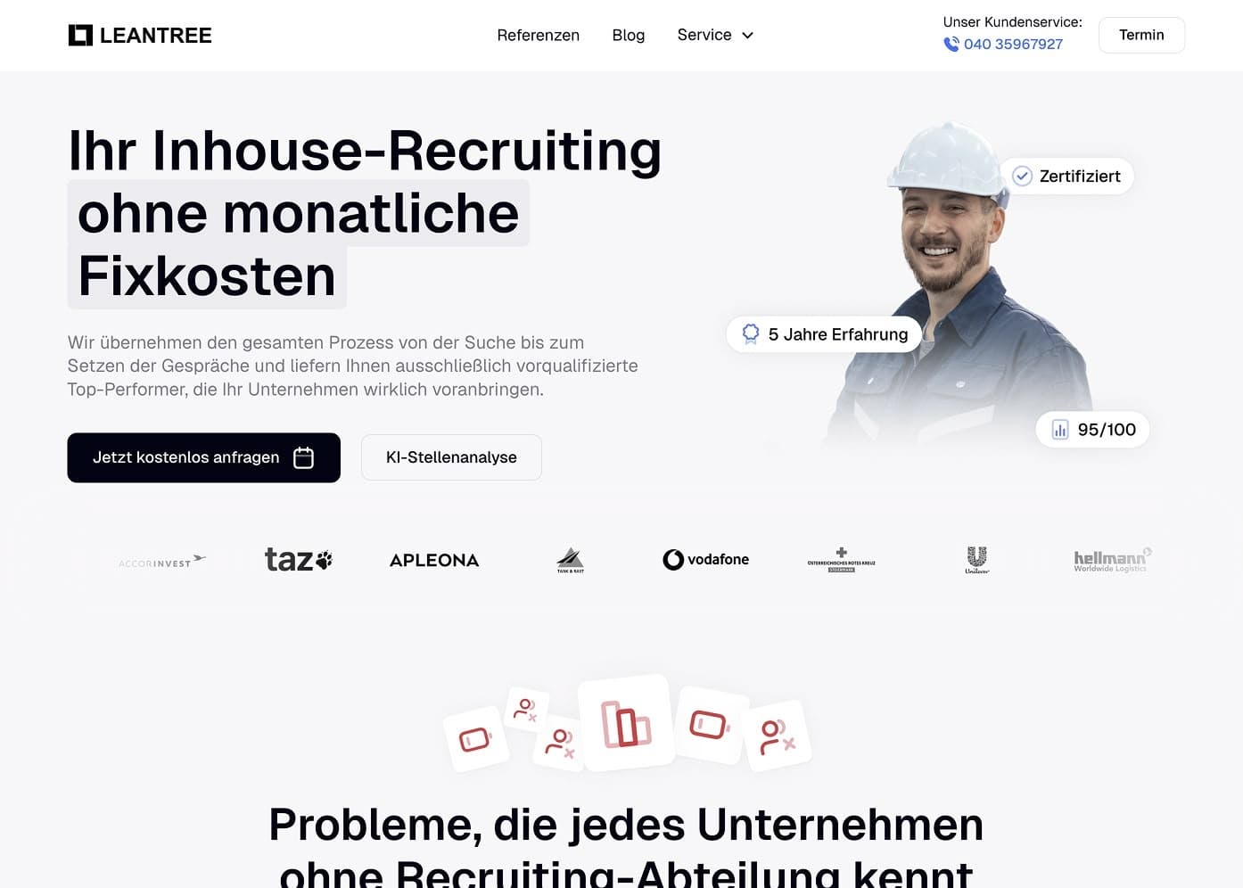 Von Grabosch gebaute Webseite: Leantree