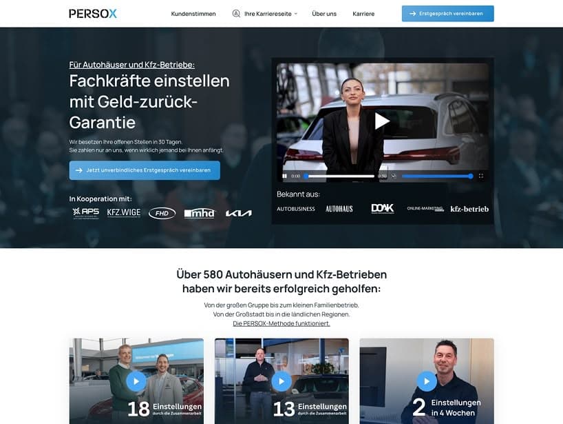 Die alte PERSOX-Webseite