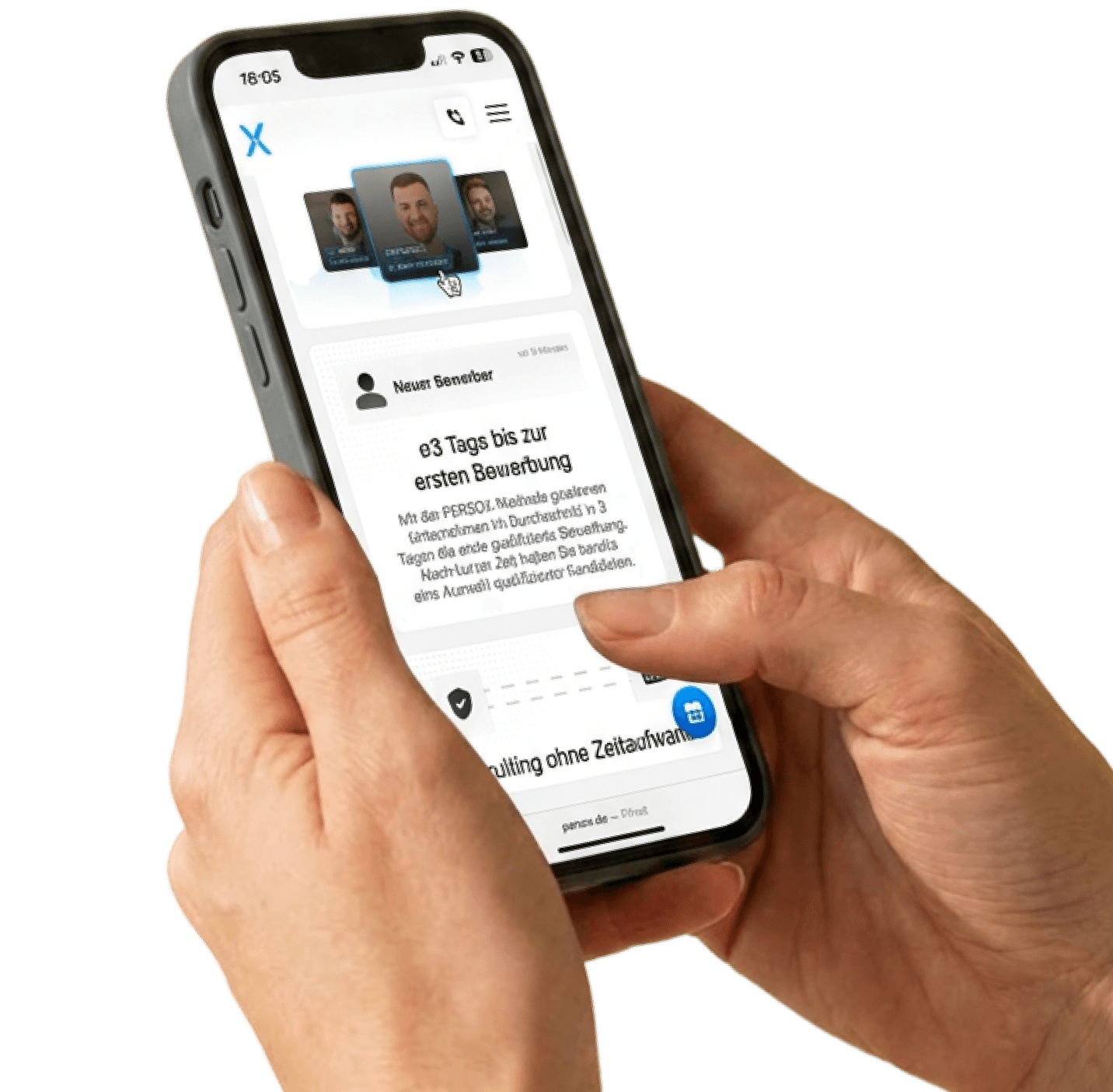 PERSOX-Webseite auf dem Smartphone