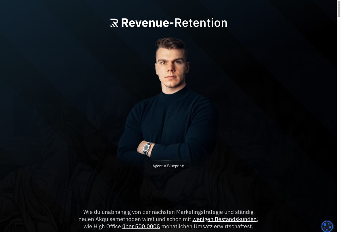 Startseite der Revenue-Retention-Webseite